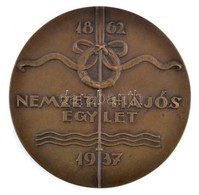 Reményi József (1887-1977) 1937. 'Nemzeti Hajós Egylet 1862-1937 / 75 év összetartásban' Br Emlékérem (80mm) T:1- - Unclassified