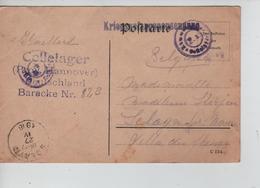 PR7627/ CP PDG-POW Cellelager Hannover Censures Du Camp > Sclayn C D'arrivée 1916 - Prisoners