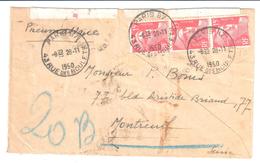 PARIS 87 43 Rue Des Boulets Pneumatique Dest Montreuil Sous Bois 15 F Gandon Yv 813 Ob 1950 - Storia Postale