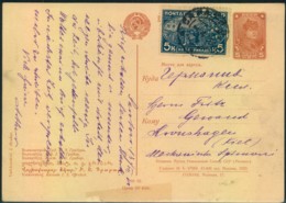 1931, 5 Kop. Picture Stat. Card With Additonal 5 Kop From Saratow To Kronshagen/Kile - Autres & Non Classés