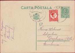 1933 Entier Postal Postwaardestuk Roemenie Posta Romania Roumanie Rumänien Cachet Steierdorf (In Very Good Condition) - Covers & Documents