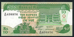 MAURITIUS  P35b 10 RUPEES  1985 #A/49   Signature 5    UNC. - Mauritius