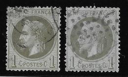 France N°25/25a - Les 2 Nuances - B/TB - 1863-1870 Napoléon III Lauré