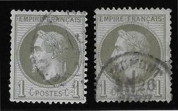 France N°25/25a - Les 2 Nuances - B/TB - 1863-1870 Napoleon III With Laurels