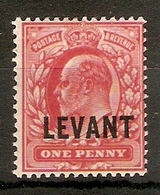 BRITISH LEVANT 1905 1d SCARLET SG L2 MOUNTED MINT Cat £14 - Brits-Levant