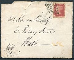 GB 1d Red Plate 140 ("O-H") On Cover (FRONT ONLY) Dublin Duplex - Bath - Lettres & Documents