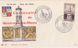 FDC N° 1065 Montceau Les Mines (monument Des Mineurs), Obl. Foire Exposition Montceau-Les-Mines Le 2/6/56 - 1950-1959