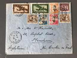 Indochine, Lettre De Dalat, Annam Pour L'Angleterre - Affranchissement Composé - (B1708) - Storia Postale