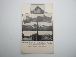 TAUCHA , Sturm Katastrophe 1912, Seltene Karte - Taucha