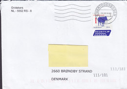 Netherlands PRIORITY Label 's-HERTOGENBOSCH 2014 Cover Brief BRØNDBY STRAND Denmark Cow Kuh Cattle Stamp - Covers & Documents