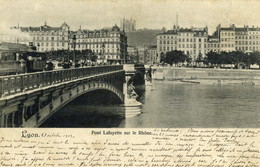 Delcampe - Lyon Pont Lafayette Sur Le Rhône CPA Animée Train  Barques Rare - Lyon 2