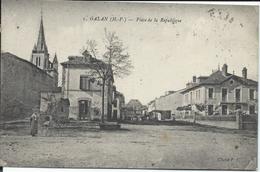 CP 65 - Galan Place De La République Oblitération Et Timbre  1918 Au Dos - Galan