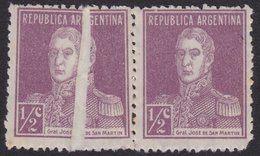 ARGENTINA 1924 SPECTACULAR PAPERFOLD PAIR WITH NORMAL - Neufs