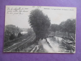 CPA 54 FROUARD LA LIGNE DE PARIS CHEMIN DE FER LE CANLA ET LA MOSELLE PENICHE - Frouard