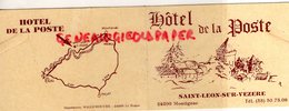 24- MONTIGNAC SAINT LEON SUR VEZERE - RARE CARTE PUB HOTEL RESTAURANT  DE LA POSTE-MME MANOUVRIER BOUY - Werbung