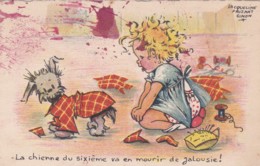 Illustrateur FAISANT-SIMON - Enfant- Chien "la Chienne Du 6ème Va En Mourir De Jalousie" (lot Pat 90) - Faizant