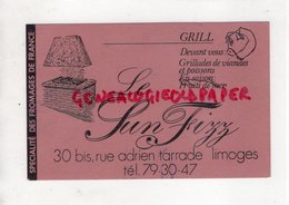 87 - LIMOGES- RARE CARTE PUB   LE SUN FIZZ GRILL- 30 BIS RUE ADRIEN TARRADE - Advertising