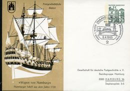 Bund PP34 B2/003-II SCHIFF "WAPEN VON HAMBURG" 1720  Sost 1965  NGK 6,00 € - Cartes Postales Privées - Oblitérées