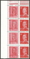 ARGENTINA: GJ.1034b, Corner Block Of 8, The Left Stamps With VERY DEFECTIVE IMPRESSION, Excellent Quality, Fantastic! - Neufs