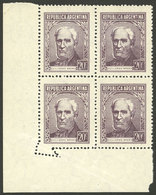 ARGENTINA: GJ.1036, Corner Block Of 4 With PERFORATION VARIETY At Bottom Left, VF! - Unused Stamps