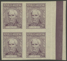 ARGENTINA: GJ.1037P, IMPERFORATE Block Of 4, VF Quality! - Neufs