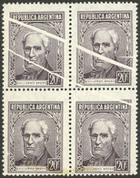 ARGENTINA: GJ.1038, Block Of 4 With Notable PAPER FOLDS, Excellent! - Ungebraucht
