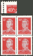 ARGENTINA: GJ.1039, Block Of 4, One With Variety "Stone Over The C Of 40c", VF!" - Ungebraucht