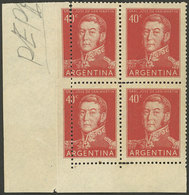 ARGENTINA: GJ.1041, Corner Block Of 4 With LEFT PERFORATION SHIFTED, Very Attractive! - Ungebraucht