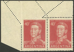 ARGENTINA: GJ.1041, Pair With Spectacular Diagonal Perforation Variety At Top! - Ungebraucht