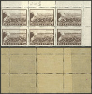 ARGENTINA: GJ.1045, 1P. Cattle, Block Of 6 With End-of-roll DOUBLE PAPER, VF Quality! - Ungebraucht