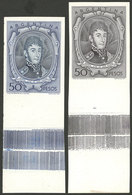 ARGENTINA: GJ.1057, 2 Proofs With Large Sheet Margin, In The Issued Colors And In Black, Excellent Group! - Neufs