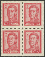 ARGENTINA: GJ.1131a, Block Of 4 With Complete DOUBLE IMPRESSION, VF Quality, Scarce! - Nuevos