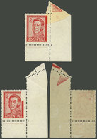 ARGENTINA: GJ.1133, 2P. San Martín, Corner Single With Attractive Variety: Partially Unprinted Due To Foldover, That Par - Neufs