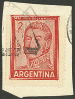 ARGENTINA: GJ.1134, 2P. San Martin With LINED FACE Instead Of Dotted, Used On Fragment, VF Quality! - Neufs
