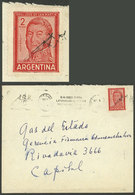 ARGENTINA: GJ.1134, 2P. San Martín With LINED FACE Franking A Cover Used In Buenos Aires, Excellent Quality, Extremely R - Neufs