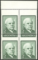 ARGENTINA: GJ.1135A, Block Of 4 With VERY SHIFTED PERFORATION, In The Bottom Stamps "ARGENTINA" Is At Top, And It Is Mis - Neufs