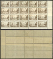 ARGENTINA: GJ.1140, 5P. Southern Riches On National Unsurfaced Paper, Large Block Of 20 With End-of-roll Double Paper, S - Neufs