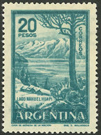 ARGENTINA: GJ.1145SG, 20P. Nahuel Huapí Lake, PRINTED ON GUM Variety, Very Fine Quality, Rare! - Neufs