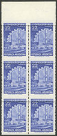 ARGENTINA: GJ.1146, 22P. Industry In Photogravure (violet-blue), Block Of 6 With Very Shifted Perforation: "INDUSTRIA" A - Neufs