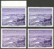 ARGENTINA: GJ.1149 + 1149A + 1149B, 300P. Mar Del Plata (hotel, Casino, Beach) On Imported Chalky Paper (rare And Very S - Neufs