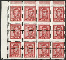 ARGENTINA: GJ.1310, Block Of 12 With DOUBLE Horizontal And Vertical Perforation, Spectacular And Very Rare! - Nuevos