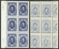 ARGENTINA: GJ.1318, Block Of 6 With Strong OFFSET IMPRESSION ON BACK, Very Handsome! - Ongebruikt