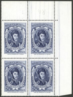 ARGENTINA: GJ.1319, Block Of 4 With Very DIRTY PLATE Variety, Splendid! - Ongebruikt