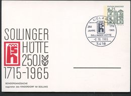 Bund PP34 C2/004  SOLLINGER HÜTTE KINDERDORF Sost.Uslar 1965  NGK 15,00 € - Privatpostkarten - Gebraucht