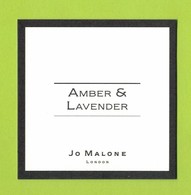 Cartes Parfumées  CARTE  JO MALONE LONDON  AMBER & LAVENDER - Modernes (à Partir De 1961)