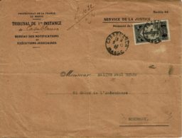 1932 - Lettre Service De Justice De Casablanca Pour Bordeaux - Tp Marrakech Tour Koutoubia N°113 -Lettre A été Pliée - Maroc (1956-...)