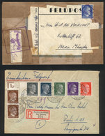 GERMANY: Front Of Parcel Post And A Registered Cover Posted In 1942 And 1944, Respectively, VF Quality! - Other & Unclassified