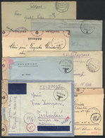 GERMANY: 1942 To 1945, 7 Interesting FELDPOST Covers, Several With Their Letters Included, With Attractive Nazi Marks An - Other & Unclassified