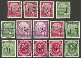 GERMANY: Lot Of Used Stamps, All With "POL" Perfin, Interesting!" - Other & Unclassified