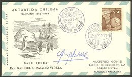 CHILEAN ANTARCTIC TERRITORY: Cover Cancelled On 22/JA/1964 In The Gabriel Gonzalez Videla Antarctic Station, Signed By I - Sonstige & Ohne Zuordnung